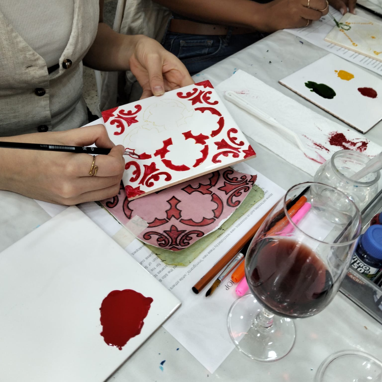 Tile Painting Workshop with Porto Wine (Lapa)