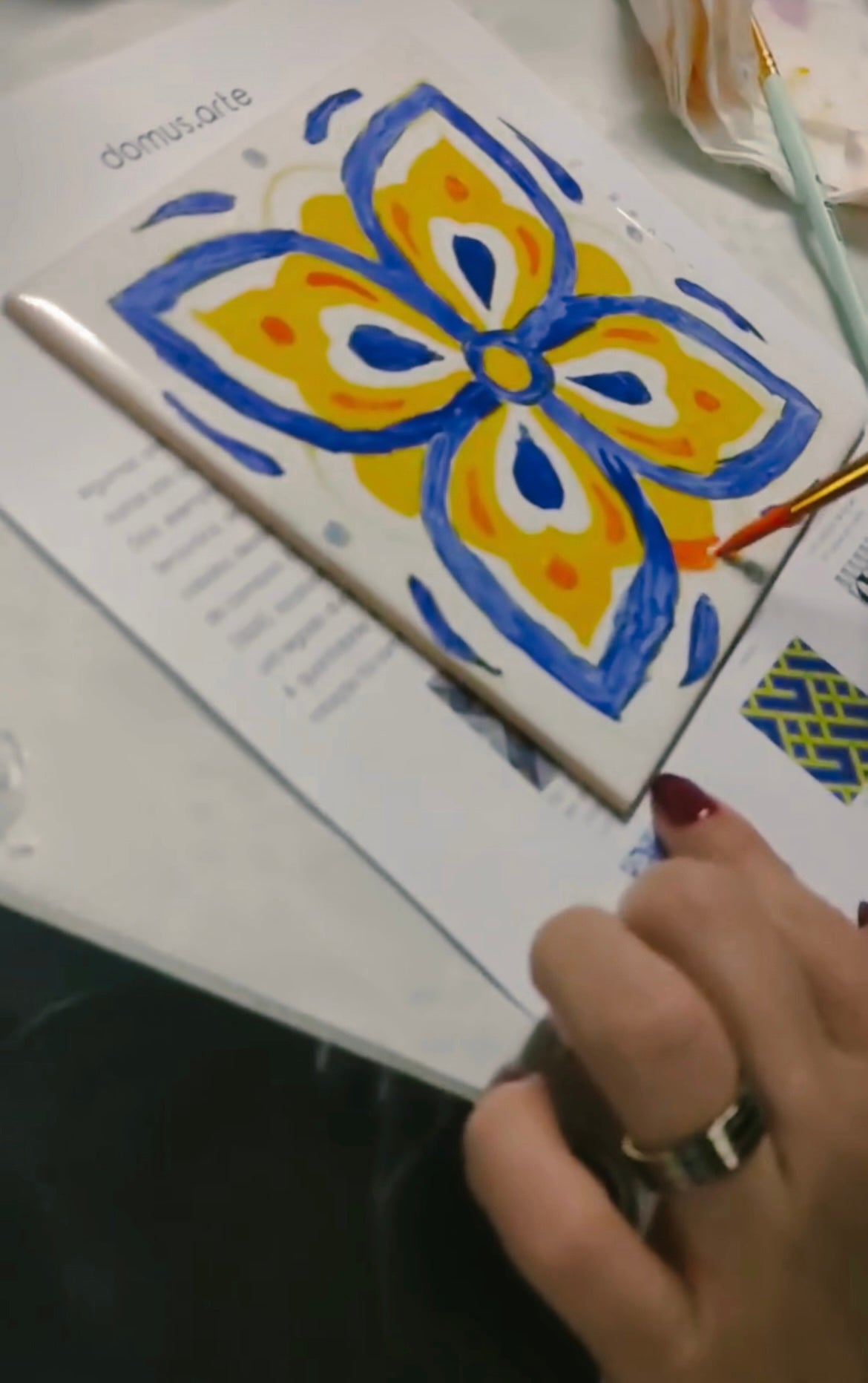 Tile Painting Workshop in Downtown Porto